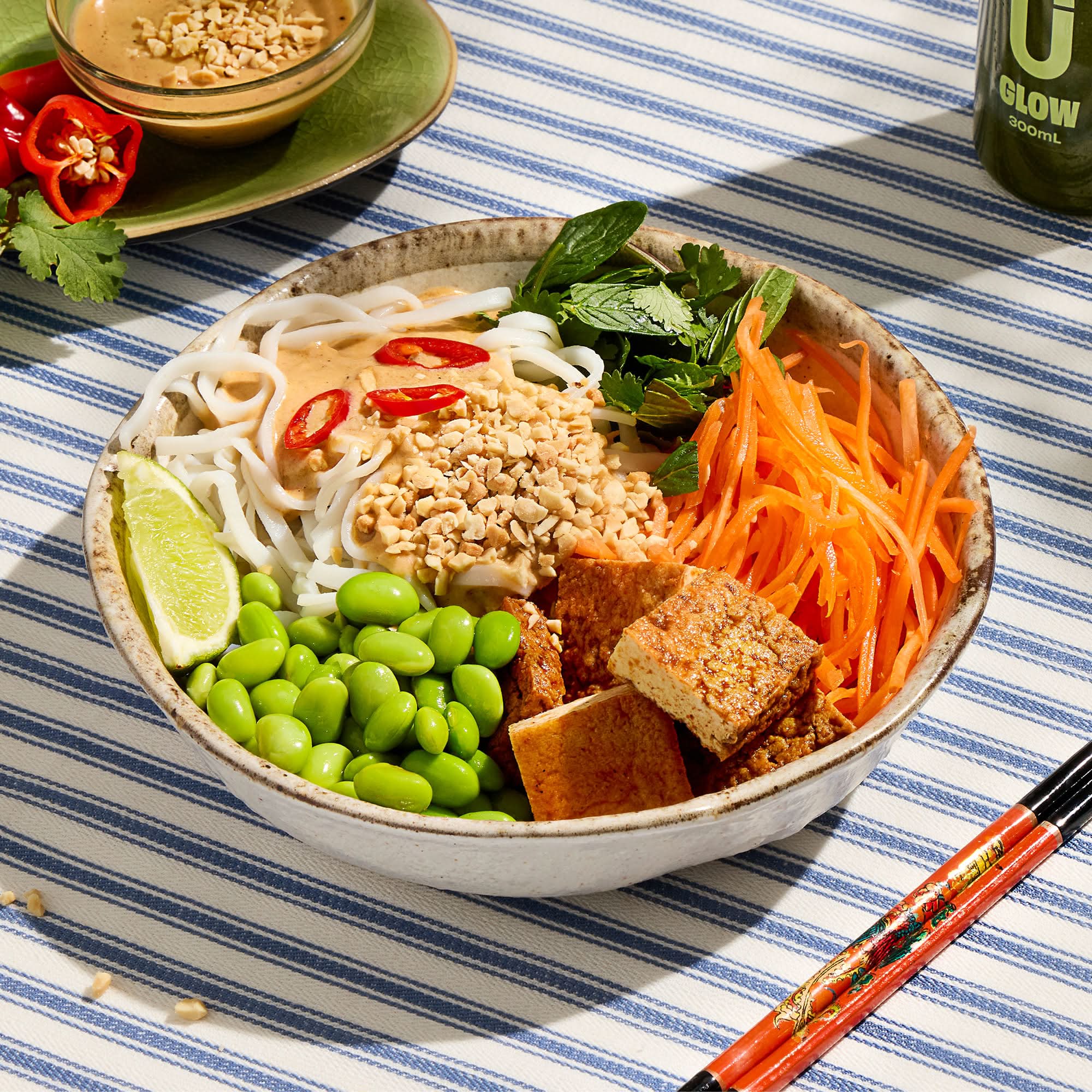 Peanut Satay Noodles with Spiced Tofu