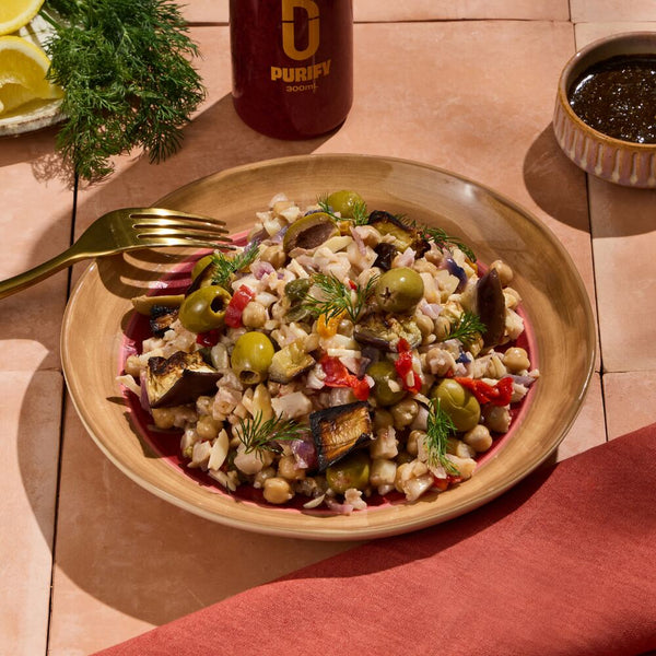 Vibrant Eggplant Caponata with Chickpeas & Olives